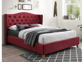 ASPEN VELVET bordová, manželská posteľ s roštom 160x200 cm