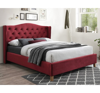 ASPEN VELVET bordová, manželská posteľ s roštom 160x200 cm