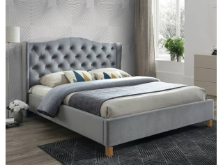 ASPEN VELVET sivá, manželská posteľ s roštom 160x200 cm