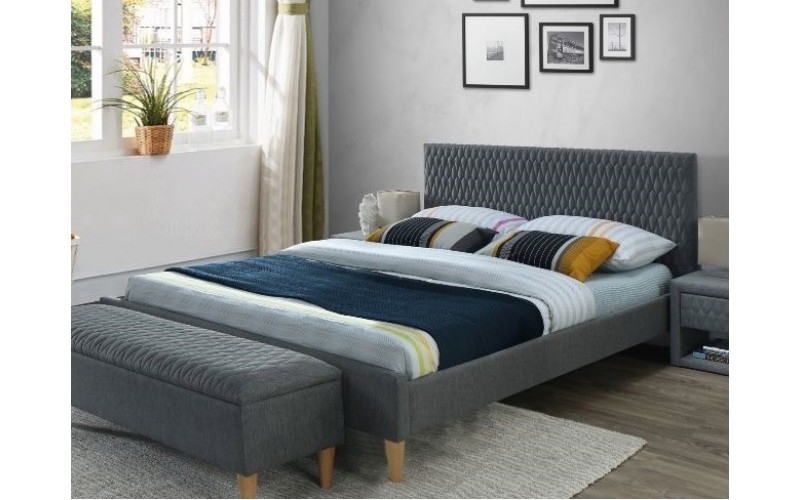 AZURRO VELVET sivá, posteľ s roštom 180 x 200 cm