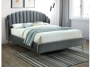 CALABRIA VELVET sivá, čalúnená posteľ s roštom 160x200 cm