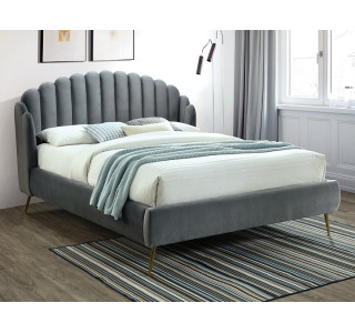 CALABRIA VELVET sivá, čalúnená posteľ s roštom 160x200 cm