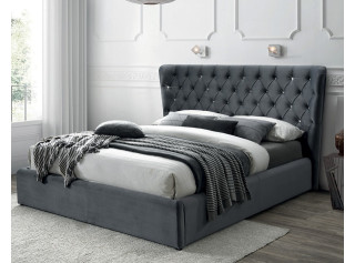 CARVEN VELVET sivá, manželská posteľ s roštom 160x200 cm