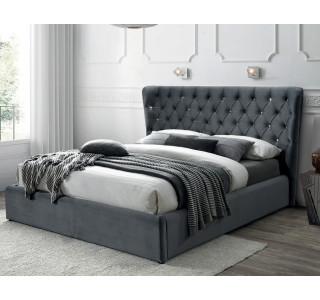 CARVEN VELVET sivá, manželská posteľ s roštom 160x200 cm