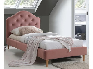 CHLOE VELVET anticka ružová, jednolôžková posteľ s roštom 90x200 cm
