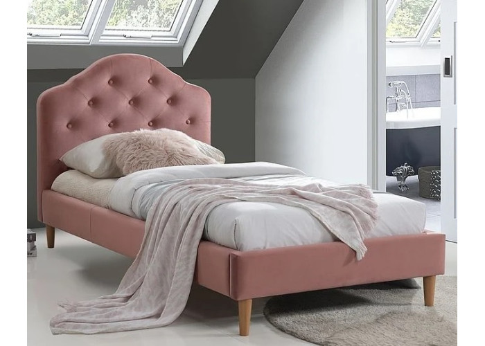 CHLOE VELVET anticka ružová, jednolôžková posteľ s roštom 90x200 cm CHLOE VELVET anticka ružová, jednolôžková posteľ s roštom 90x200 cm