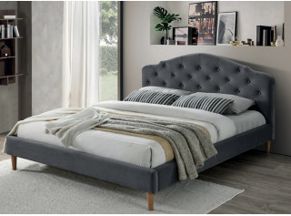 CHLOE VELVET sivá, manželská posteľ s roštom 160x200 cm