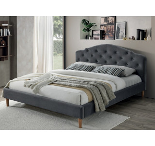 CHLOE VELVET sivá, manželská posteľ s roštom 160x200 cm