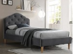CHLOE VELVET sivá, posteľ s roštom 90 x 200 cm