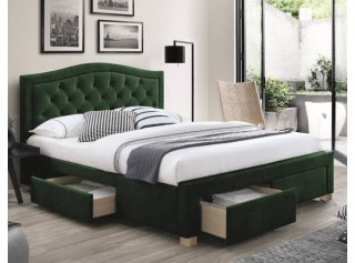 ELECTRA VELVET zelená, manželská posteľ s úložným priestorom 160x200 cm
