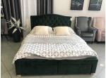 ELECTRA VELVET zelená, manželská posteľ s úložným priestorom 160x200 cm
