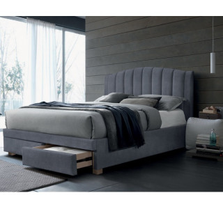 EMOTION VELVET sivá, manželská posteľ s úložným priestorom 160x200 cm