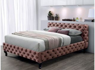 HERRERA VELVET antická ružová, čalúnená posteľ s roštom 160x200 cm