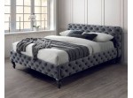 HERRERA VELVET sivá, čalúnená posteľ s roštom 160x200 cm