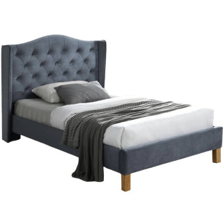 ASPEN VELVET sivá, jednolôžková posteľ s roštom 120x200 cm