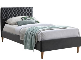 AZURRO VELVET sivá, jednolôžková posteľ s roštom 90x200 cm
