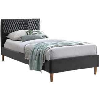 AZURRO VELVET sivá, jednolôžková posteľ s roštom 90x200 cm