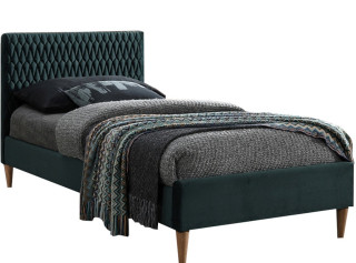 AZURRO VELVET zelená, jednolôžková posteľ s roštom 90x200 cm