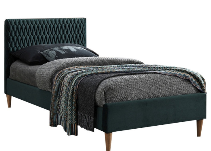 AZURRO VELVET zelená, jednolôžková posteľ s roštom 90x200 cm