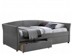 LANTA sivá, jednolôžková posteľ s úložným priestorom 90x200 cm