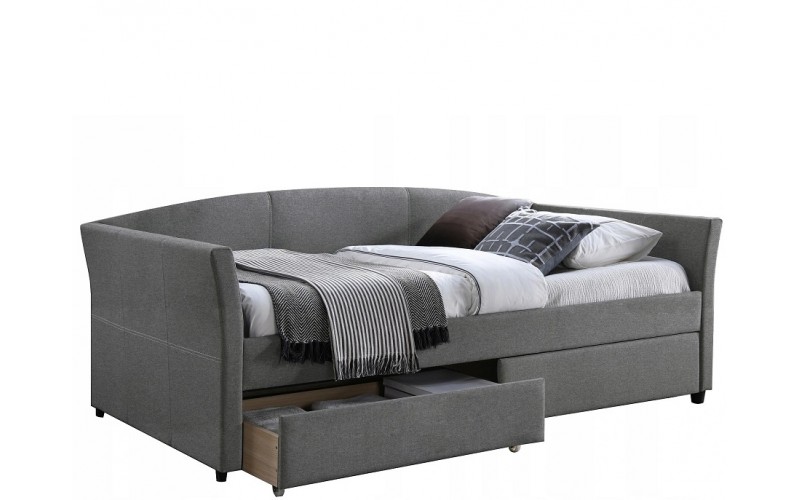 LANTA sivá, jednolôžková posteľ s úložným priestorom 90x200 cm
