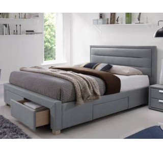 INES sivá, manželská posteľ s úložným priestorom 160x200 cm