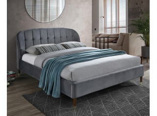 LIGURIA VELVET sivá, manželská posteľ s roštom 160x200 cm