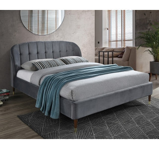 LIGURIA VELVET sivá, manželská posteľ s roštom 160x200 cm