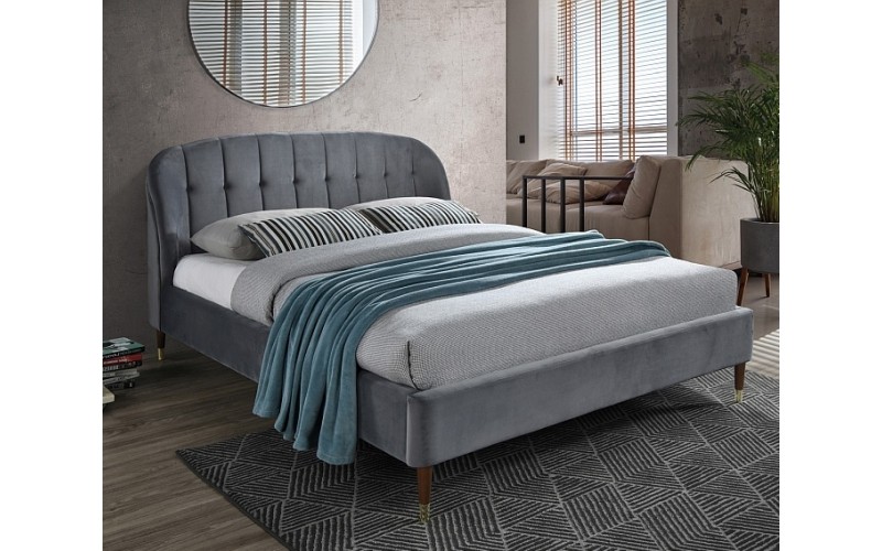 LIGURIA VELVET sivá, manželská posteľ s roštom 160x200 cm