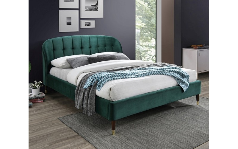 LIGURIA VELVET zelená, posteľ s roštom 160 x 200 cm