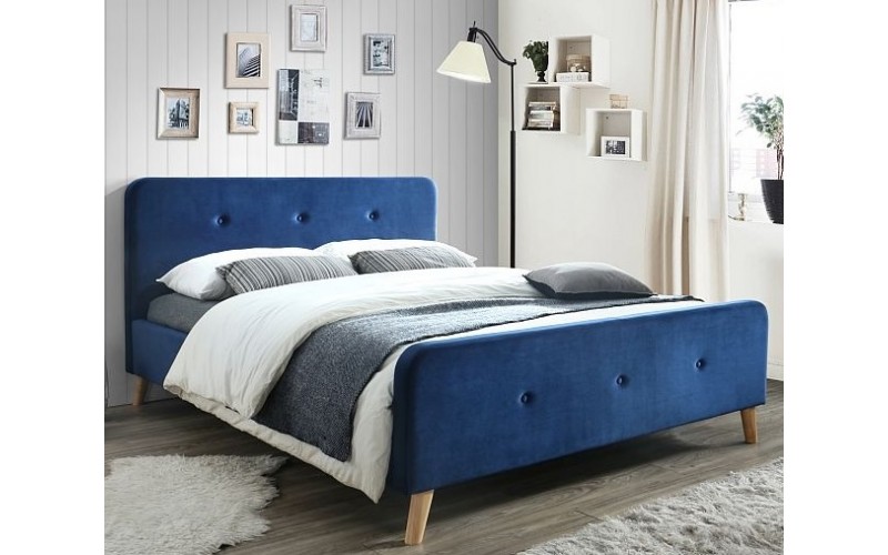 MALMO VELVET granátová, posteľ s roštom 160 x 200 cm