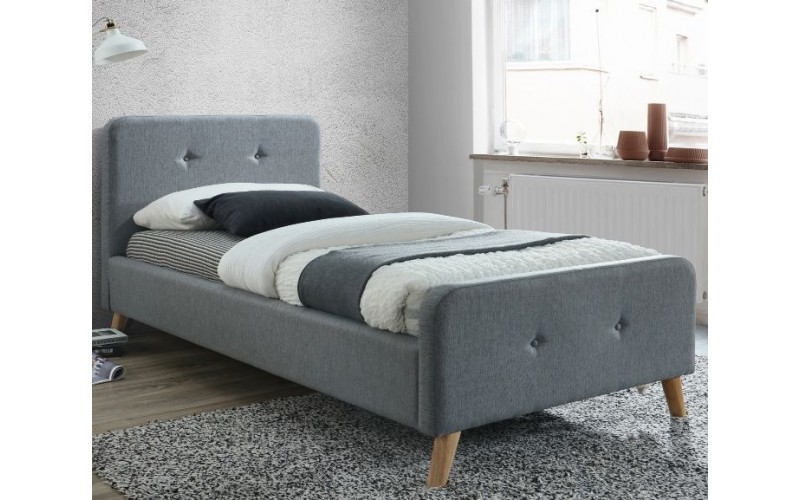 MALMO sivá, posteľ s roštom 90 x 200 cm