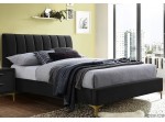 MIRAGE VELVET čierna, manželská posteľ s roštom 160x200 cm