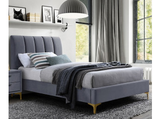 MIRAGE VELVET sivá, jednolôžková posteľ s roštom 90x200 cm