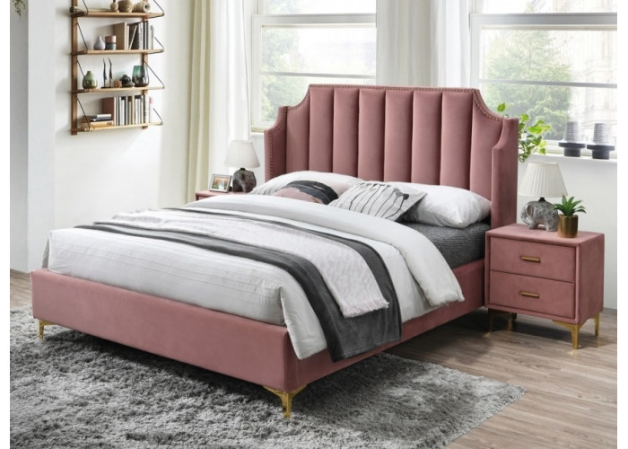 MONAKO VELVET antická ružová, posteľ s roštom 160 x 200 cm MONAKO VELVET antická ružová, posteľ s roštom 160 x 200 cm