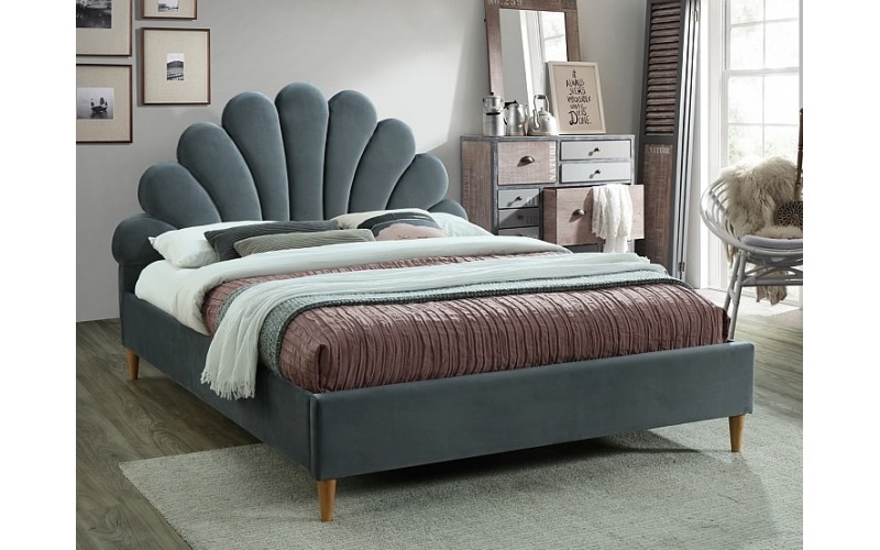 SANTANA VELVET sivá, posteľ s roštom 160 x 200 cm