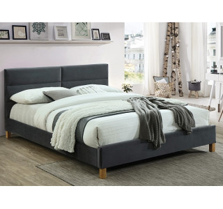 SIERRA VELVET sivá, čalúnená posteľ s roštom 160x200 cm