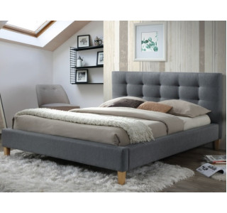 TEXAS sivá, čalúnená posteľ s roštom 140x200 cm