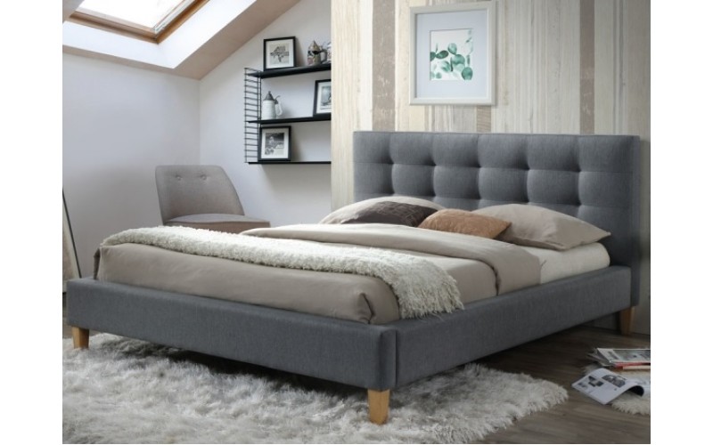 TEXAS sivá, čalúnená posteľ s roštom 140x200 cm