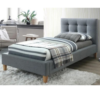 TEXAS sivá, študentská posteľ s roštom 90x200 cm