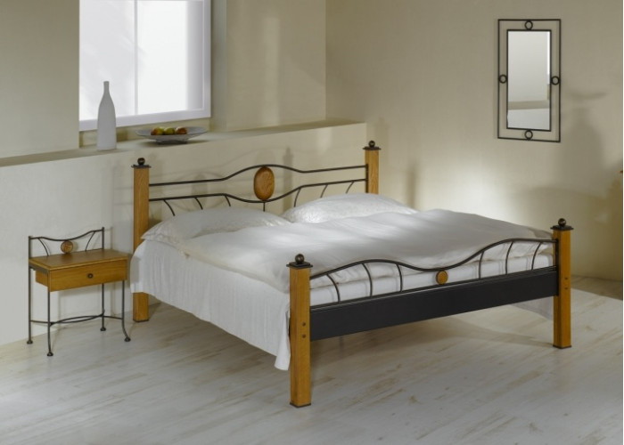 STROMBOLI kovaná posteľ s masívnym drevom v šírke 140, 160 a 180 x 200 cm STROMBOLI kovaná posteľ s masívnym drevom v šírke 140, 160 a 180 x 200 cm