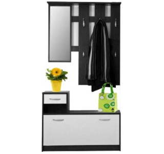 MECKI I wenge/biela, vešiaková stena/predsieň