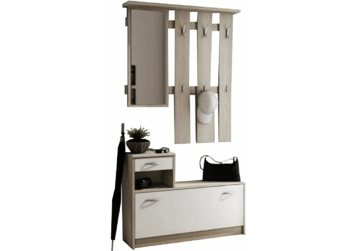 MECKI I sonoma/biela, vešiaková stena/predsieň MECKI I sonoma/biela, vešiaková stena/predsieň