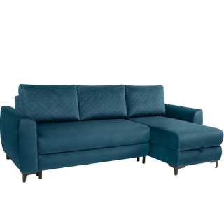 MOLI LUX 3DL navy, rohová rozkladacia sedačka