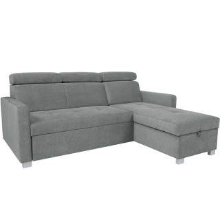 BRICO sivá, rohová rozkladacia sedacia súprava