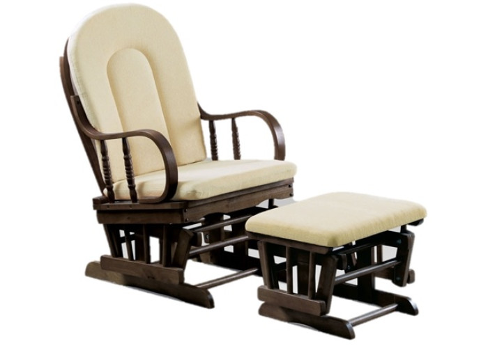 AMY orech/krémová, hojdacie kreslo s podnožkou