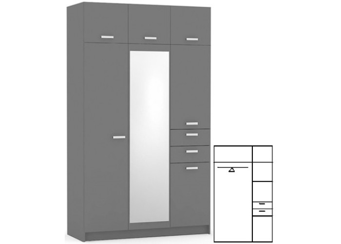 REA 700 šedý grafit, skriňa REA 700 šedý grafit, skriňa