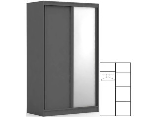 REA ATLANTA 1 šedý grafit,  skriňa