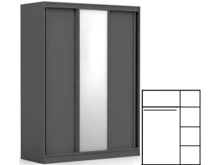 REA ATLANTA 2 šedý grafit, skriňa