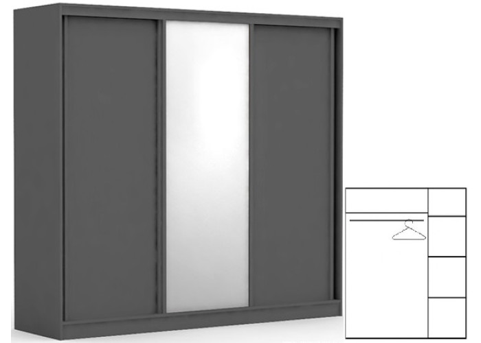 REA ATLANTA 3 šedý grafit, skriňa